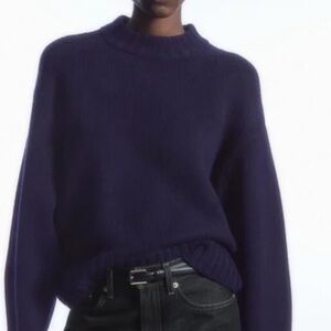 Cos Chunky Cashmere Sweater Navy